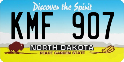 ND license plate KMF907