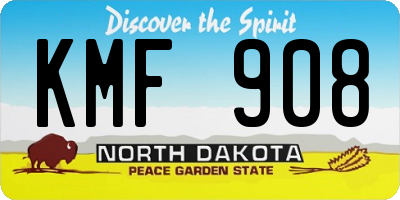 ND license plate KMF908