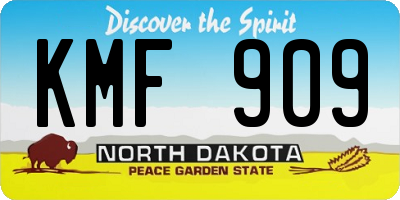 ND license plate KMF909