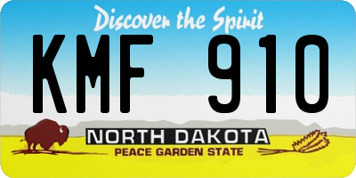 ND license plate KMF910