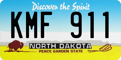 ND license plate KMF911