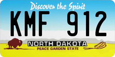 ND license plate KMF912