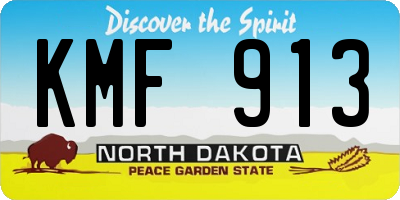 ND license plate KMF913