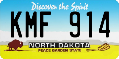 ND license plate KMF914