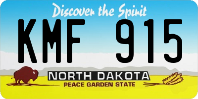 ND license plate KMF915