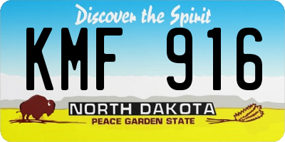 ND license plate KMF916