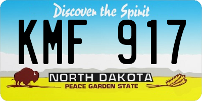 ND license plate KMF917