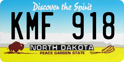ND license plate KMF918