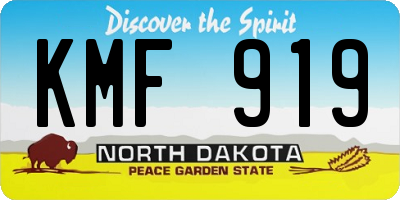 ND license plate KMF919