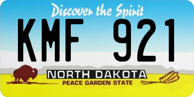 ND license plate KMF921