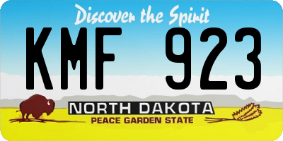 ND license plate KMF923