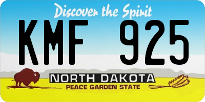 ND license plate KMF925