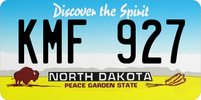 ND license plate KMF927