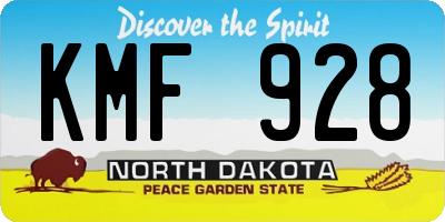 ND license plate KMF928