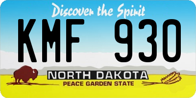 ND license plate KMF930