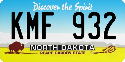 ND license plate KMF932