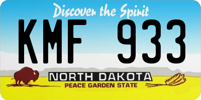 ND license plate KMF933