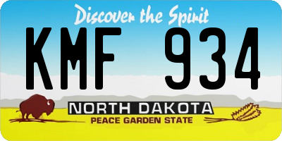 ND license plate KMF934