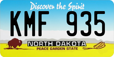 ND license plate KMF935