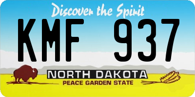 ND license plate KMF937