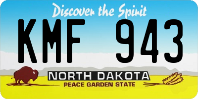 ND license plate KMF943