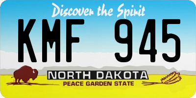 ND license plate KMF945