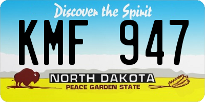 ND license plate KMF947