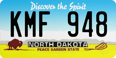 ND license plate KMF948