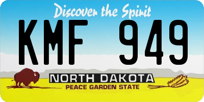 ND license plate KMF949