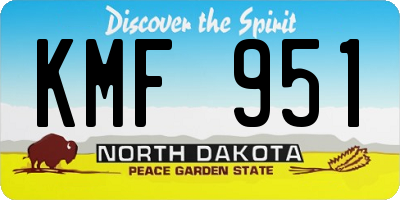 ND license plate KMF951