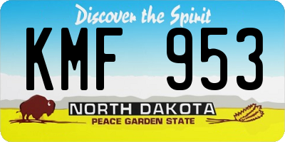 ND license plate KMF953