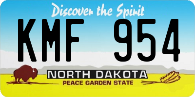 ND license plate KMF954