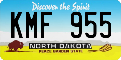 ND license plate KMF955