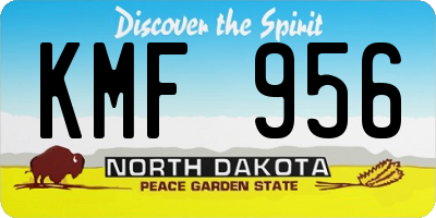 ND license plate KMF956