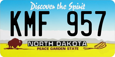 ND license plate KMF957