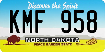 ND license plate KMF958