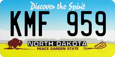 ND license plate KMF959