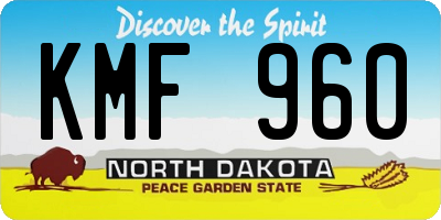 ND license plate KMF960