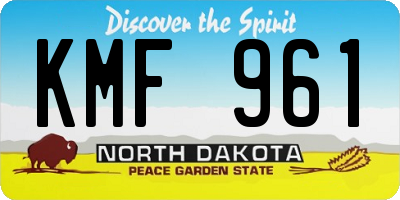 ND license plate KMF961
