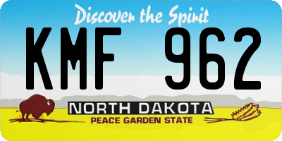 ND license plate KMF962