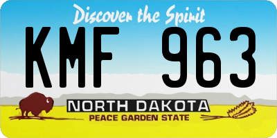 ND license plate KMF963