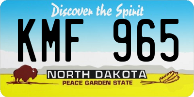 ND license plate KMF965