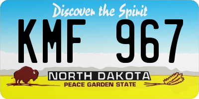 ND license plate KMF967