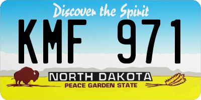 ND license plate KMF971