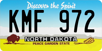 ND license plate KMF972