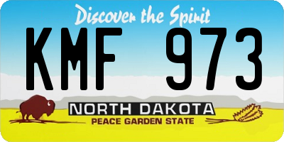 ND license plate KMF973
