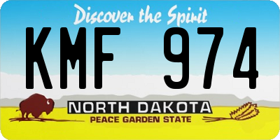 ND license plate KMF974