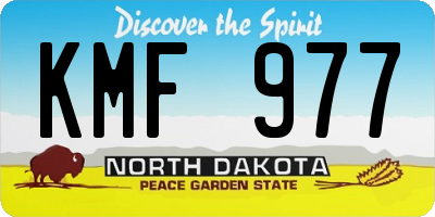 ND license plate KMF977