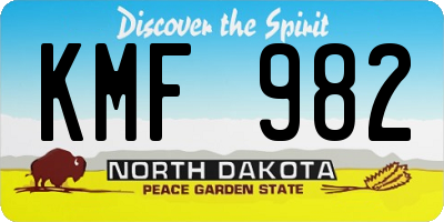 ND license plate KMF982