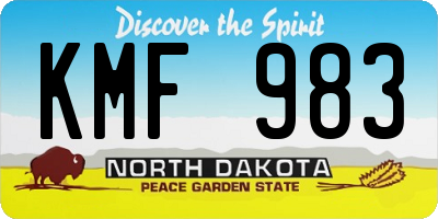ND license plate KMF983